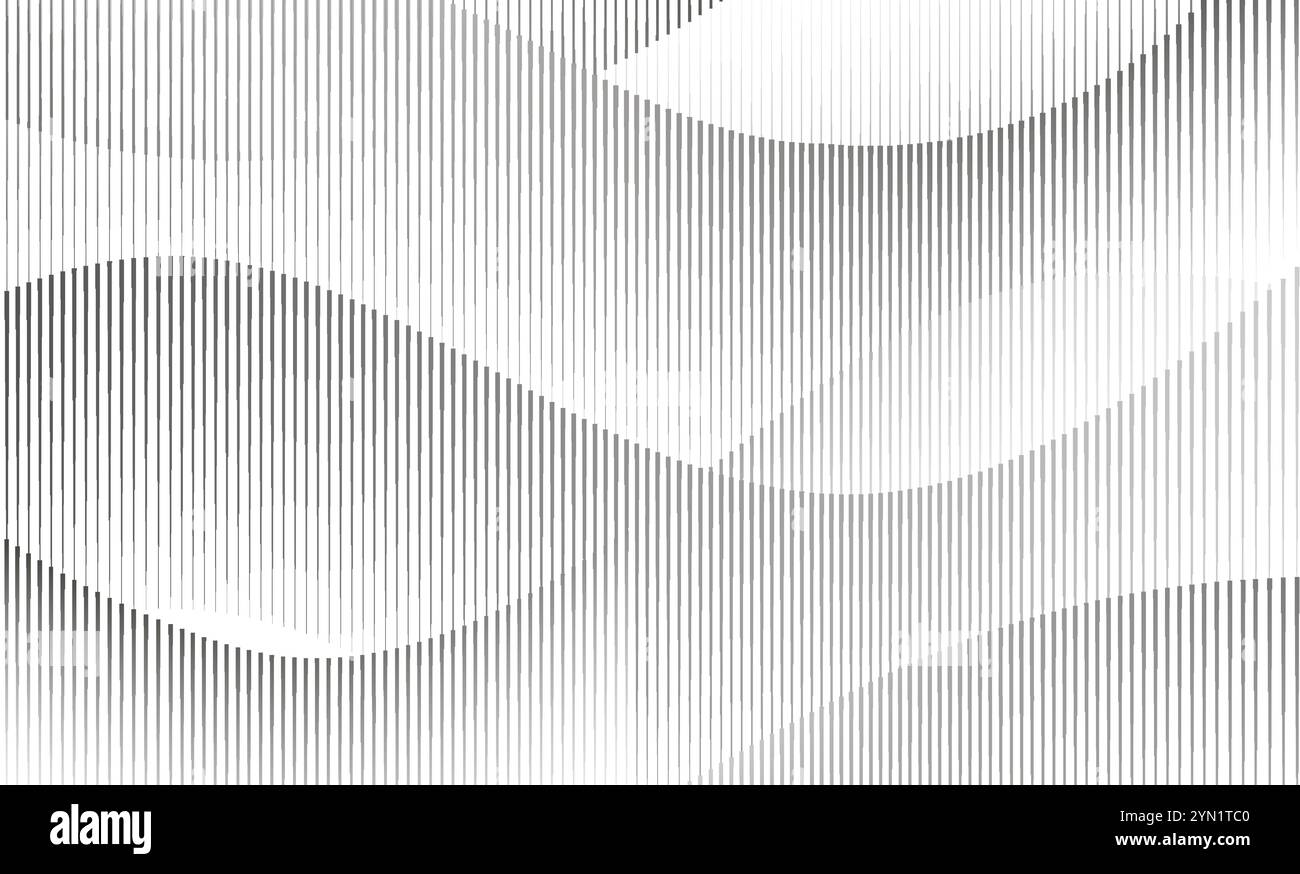 Fond géométrique abstrait avec des lignes verticales ondulées. Intersection des transitions de gradient d'écoulement. Illustration de Vecteur