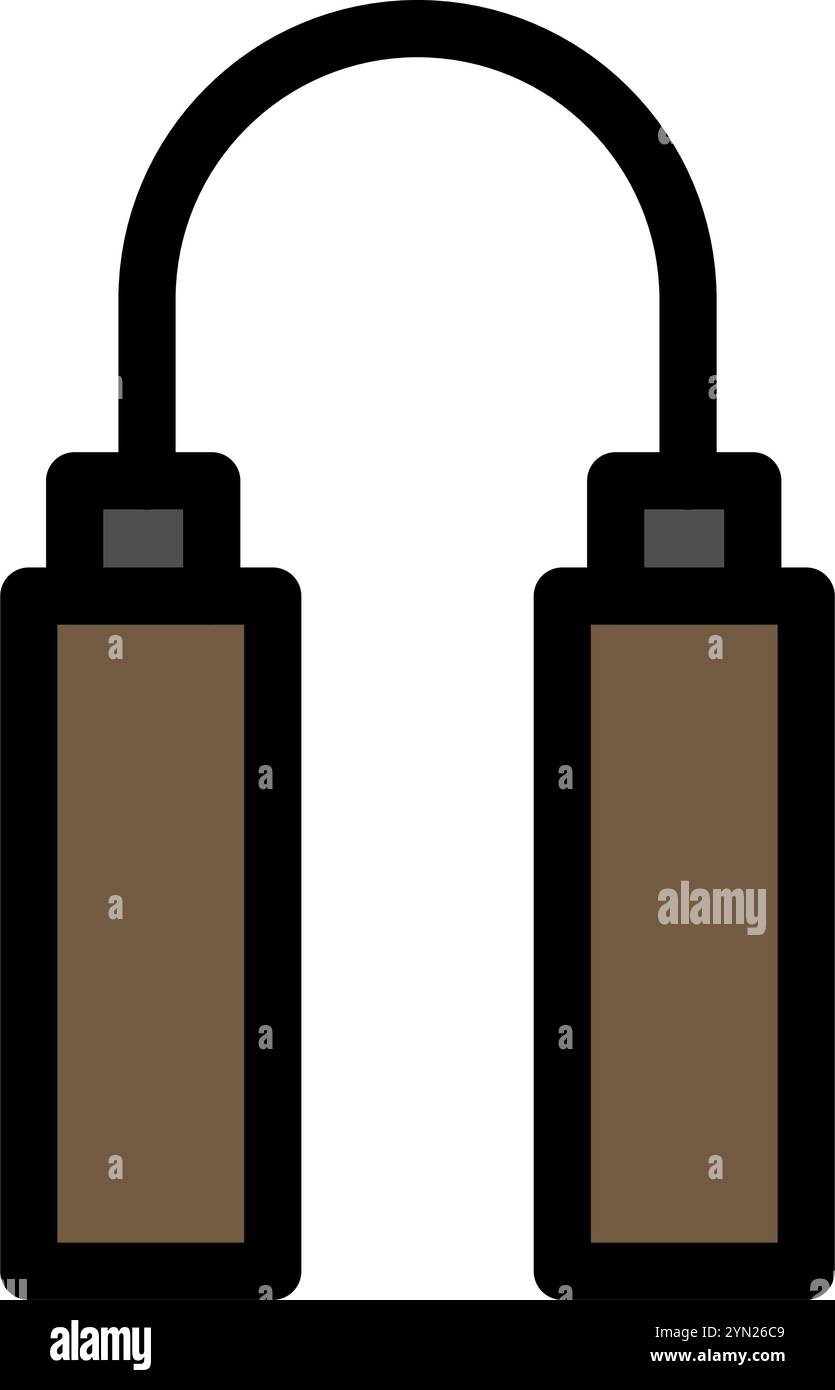 Nunchucks - icône chinoise propre et moderne. Illustration de Vecteur