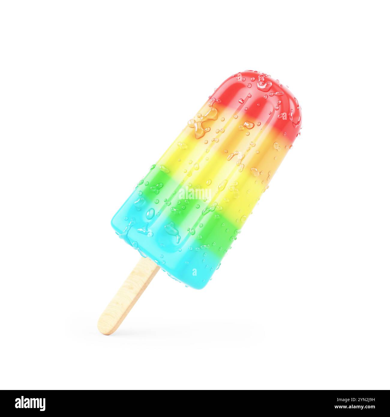 illustration 3d d'un popsicle coloré, isolé sur fond blanc Banque D'Images