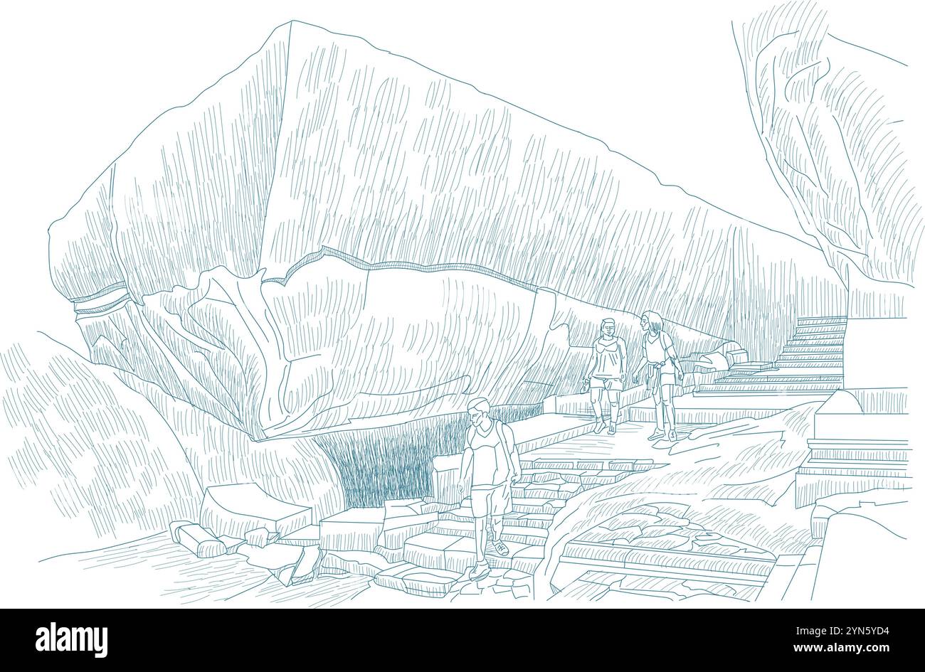 Sigiriya ou Sinhagiri est une ancienne forteresse rocheuse située dans le nord du district de Matale près de la ville de Dambulla dans la province centrale, Sri Lanka Illustration de Vecteur