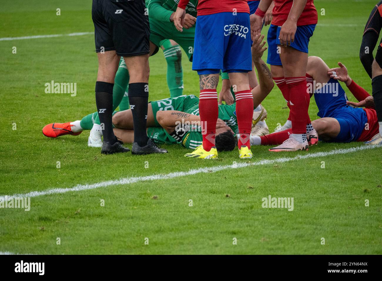 Radomiak Radom joueur Raphael Rossi après faute Banque D'Images