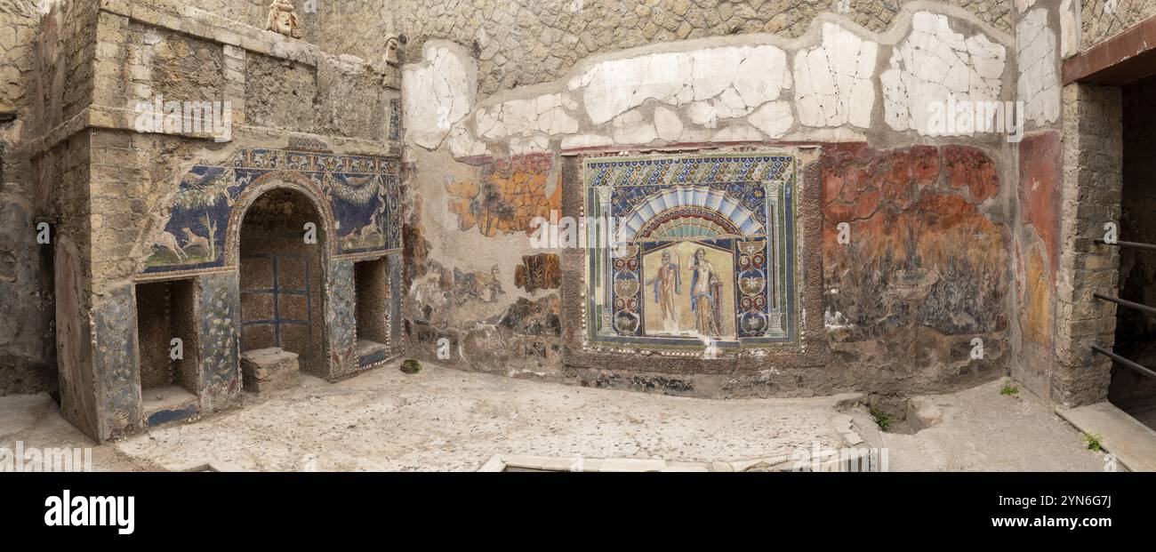 HERCULANUM, ITALIE, 05 MAI 2022, Maison de Neptune et Amphitrite à Herculanum Banque D'Images