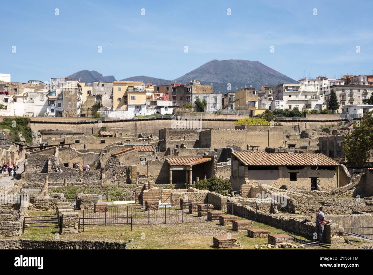 HERCULANUM, ITALIE, 05 MAI 2022, paysage urbain de l'ancienne Herculanum, détruit par l'éruption volcanique du Mt. Vésuve Banque D'Images