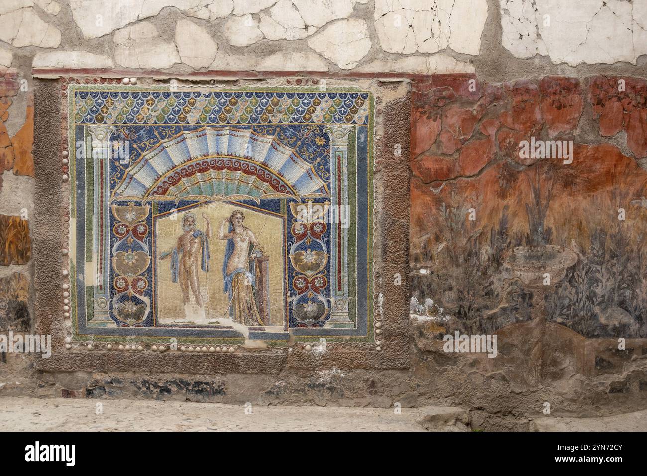 HERCULANUM, ITALIE, 05 MAI 2022, Maison de Neptune et Amphitrite à Herculanum Banque D'Images