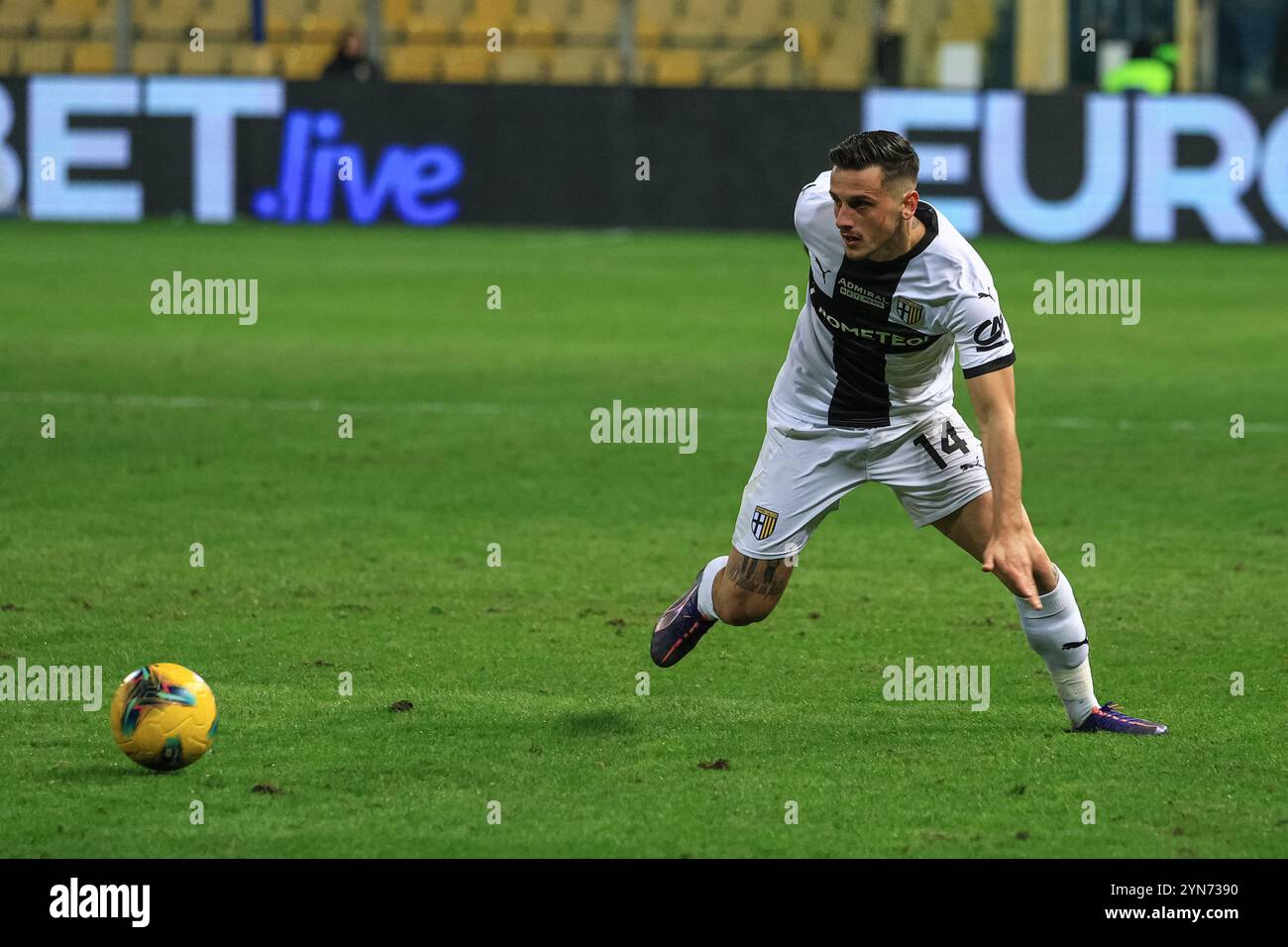 Emanuele Valeri (Parma Calcio) en action lors de Parma Calcio vs Atalanta BC, match de football italien Serie A à Parme, Italie, 23 novembre 2024 Banque D'Images