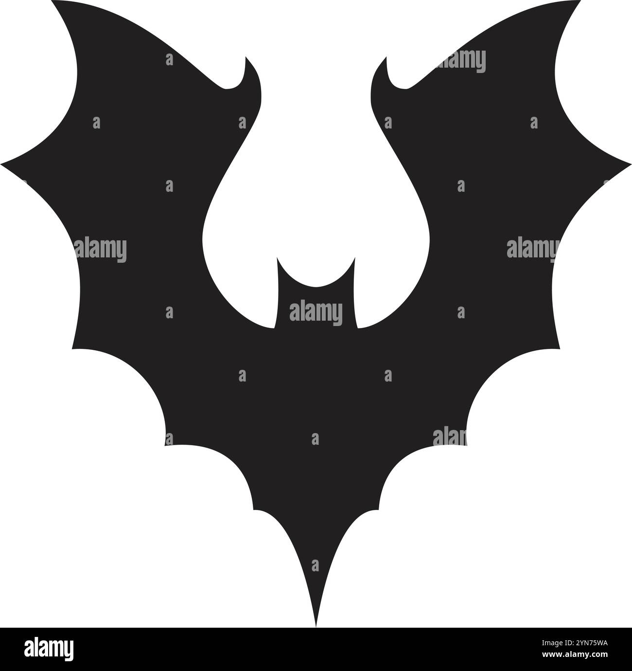 Silhouette de chauve-souris noire effrayante volant avec des ailes déployées, parfait pour halloween ou des designs sombres Illustration de Vecteur