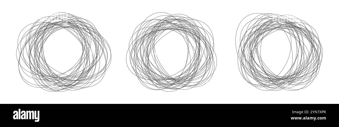 Trois répétitions de lignes circulaires qui se chevauchent Illustration de Vecteur