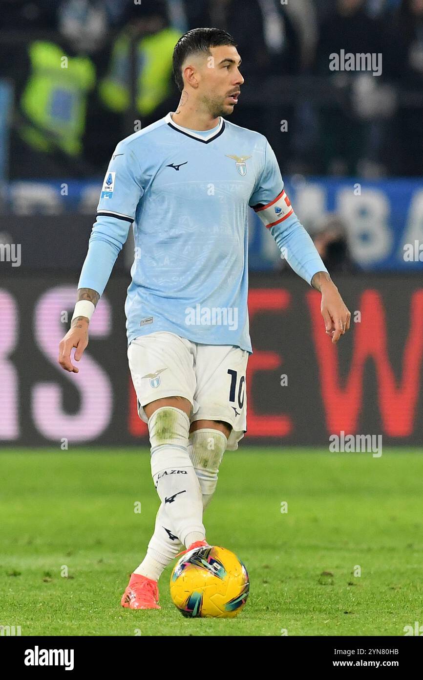 Rome, Latium. 24 novembre 2024. Mattia Zaccagni de SS Lazio lors du match de série A entre Lazio et Bologne au stade olympique de Rome, Italie, le 24 novembre 2024. Crédit crédit : massimo insabato/Alamy Live News Banque D'Images