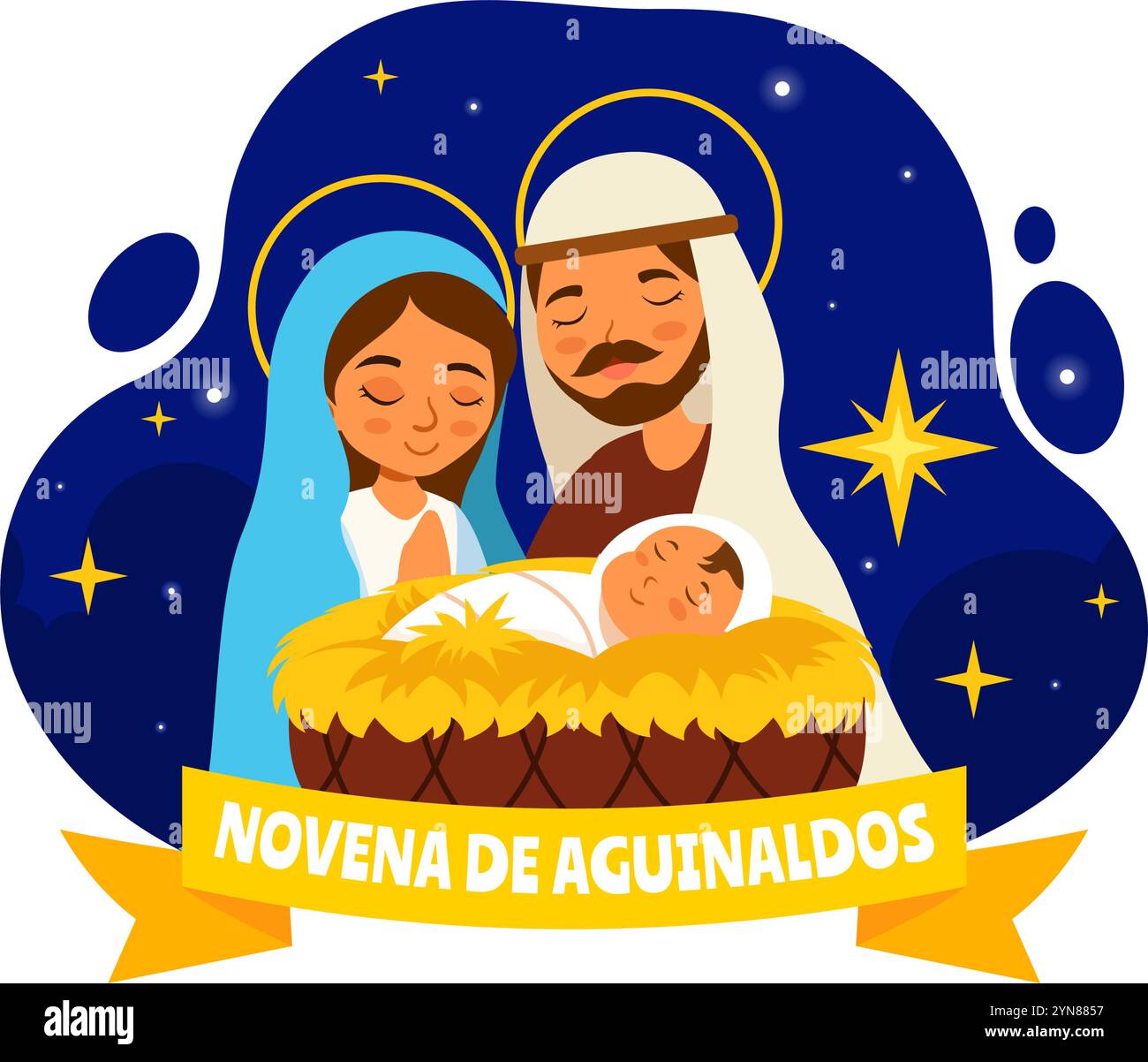 Novena de Aguinaldos illustration vectorielle présentant une tradition de vacances en Colombie, célébrant les réunions de famille à Noël dans un fond plat Illustration de Vecteur