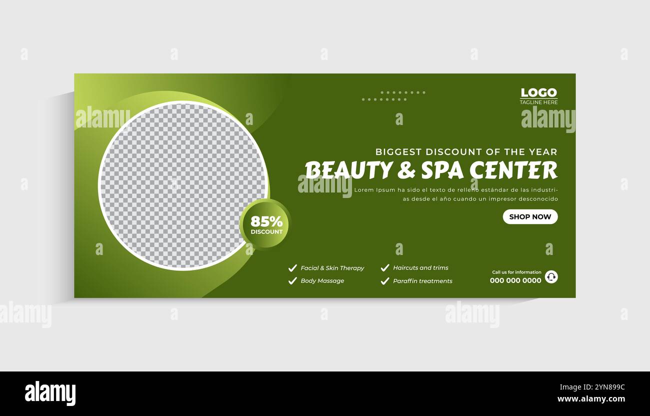 Couverture de médias sociaux beauté et spa ou conception de modèle de bannière Web Illustration de Vecteur