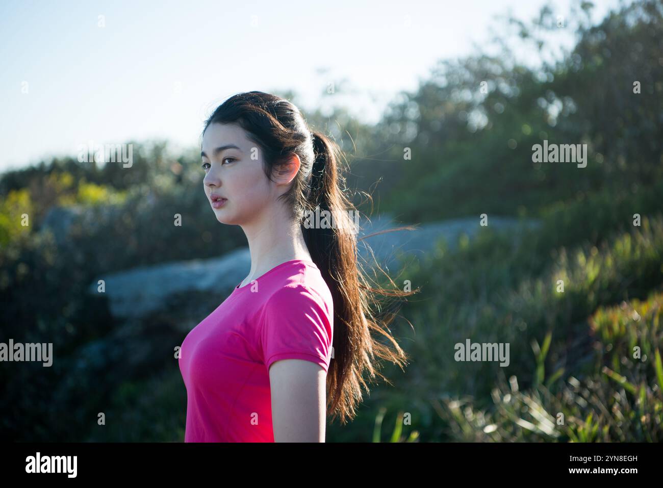Femme en vêtements d'entraînement Banque D'Images