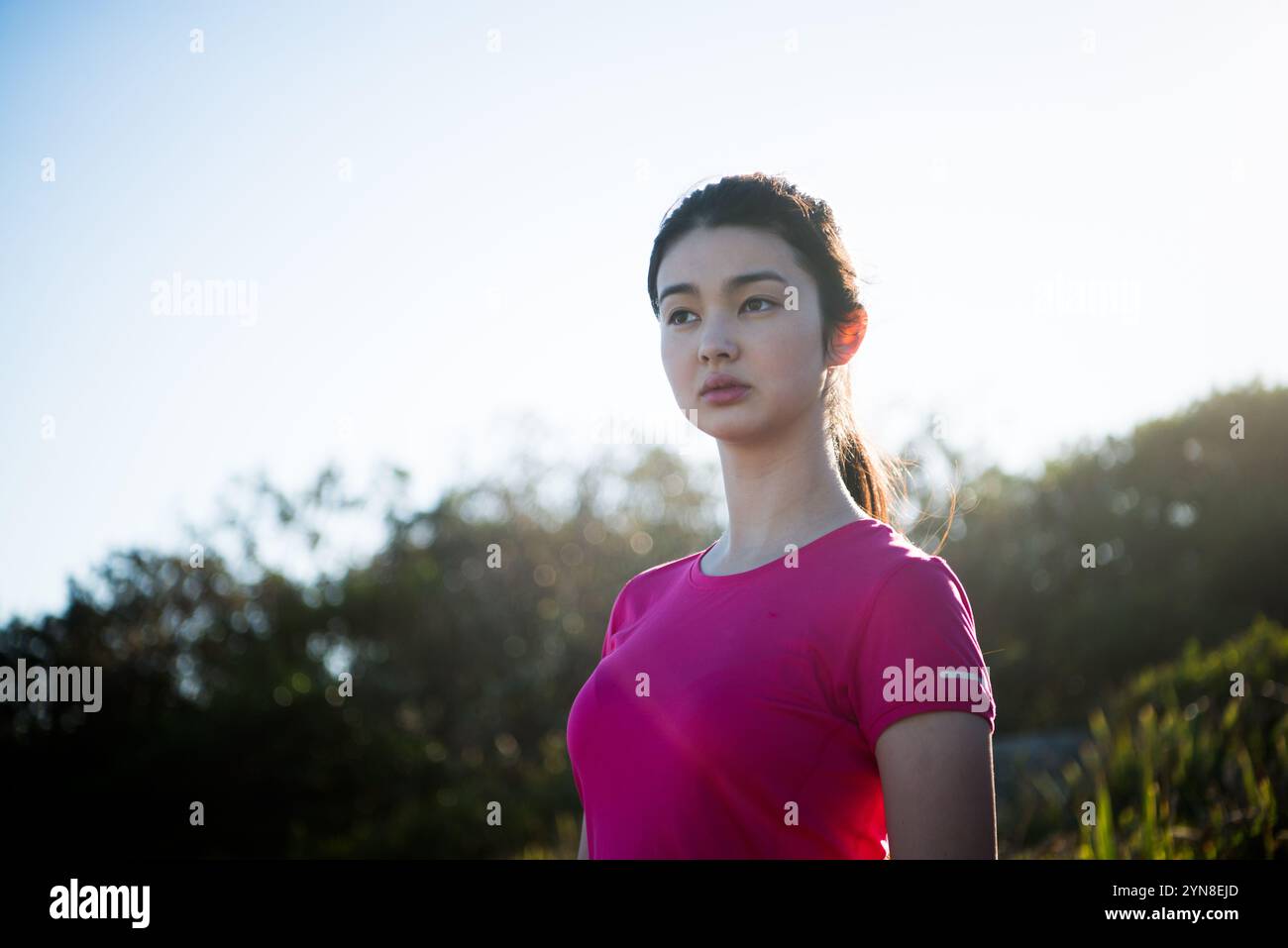 Femme en vêtements d'entraînement Banque D'Images