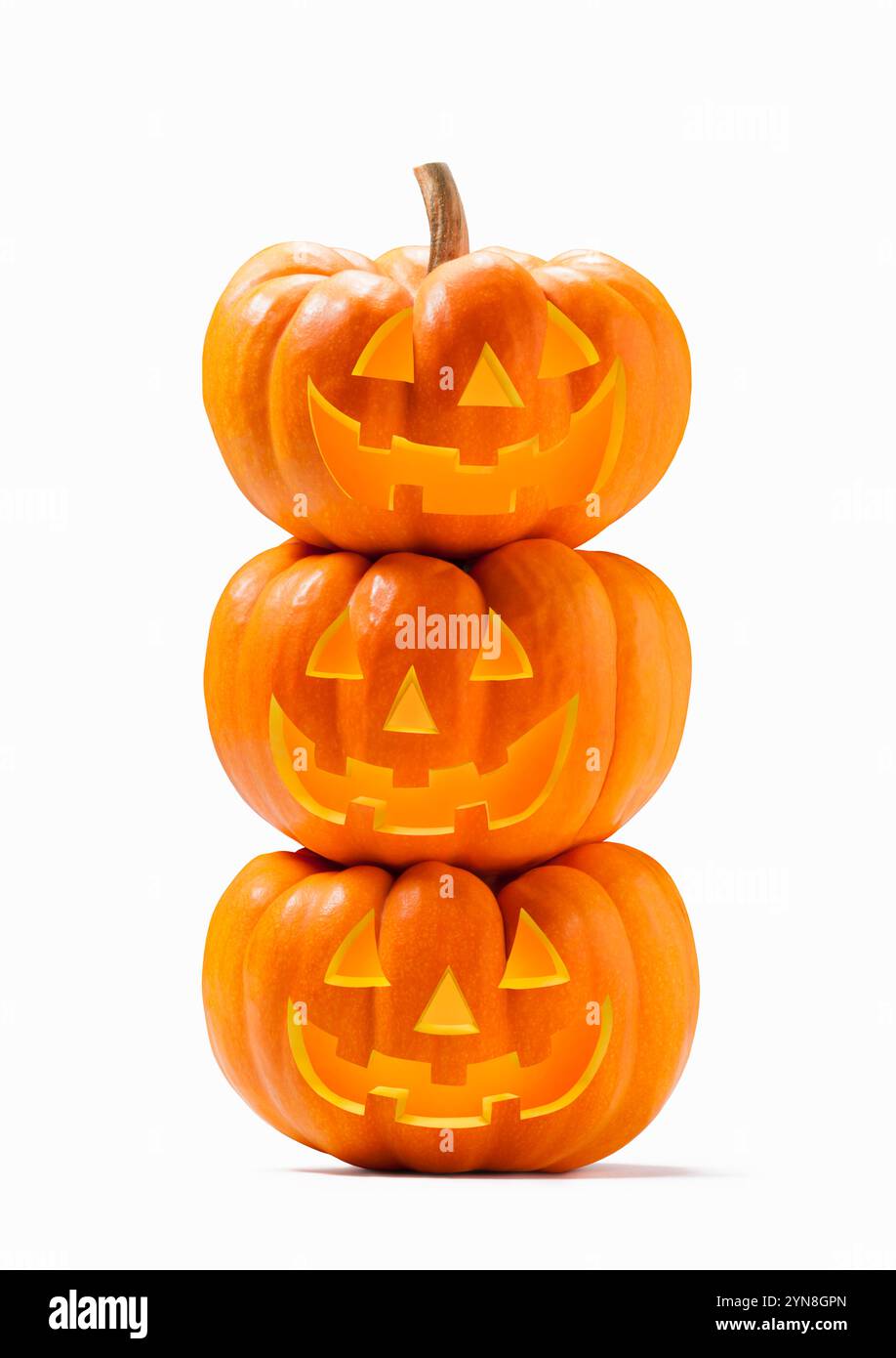 Fantôme de citrouille d'Halloween à trois niveaux Banque D'Images Fantôme de citrouille d'Halloween à trois niveaux Banque D'Images