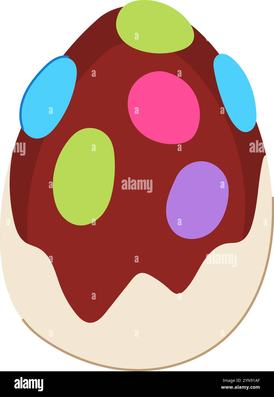 illustration vectorielle de dessin animé d'oeuf de chocolat crémeux Illustration de Vecteur