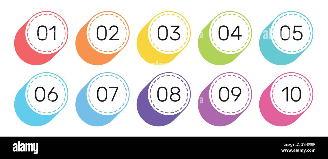 Collection de puces de numéro de vecteur Illustration de Vecteur