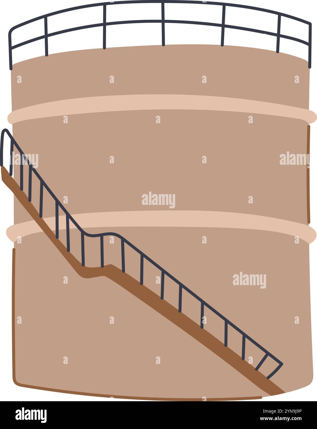 illustration vectorielle de dessin animé de stockage de réservoir de pétrole double Illustration de Vecteur