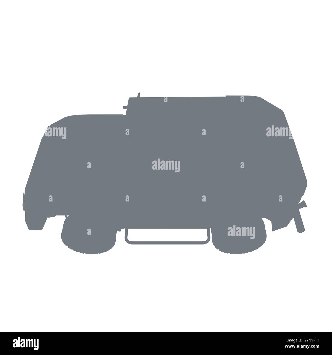 Transport de camion d'armée de silhouette pour l'illustration de conception de vecteur de guerre d'opération. Camion dans le désert. SUV militaire silhouette. Véhicule tout-terrain. Vecteur Illustration de Vecteur