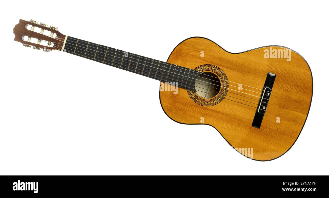 Guitare classique isolée sur fond transparent avec chemin de découpage Banque D'Images