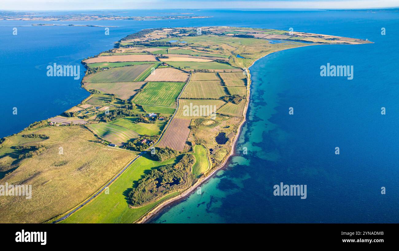 Danemark, Fiona, archipel de Fiona Sud Géoparc UNESCO, littoral d'Ebberup, Baie de Åkrog (vue aérienne) Banque D'Images Danemark, Fiona, archipel de Fiona Sud Géoparc UNESCO, littoral d'Ebberup, Baie de Åkrog (vue aérienne) Banque D'Images