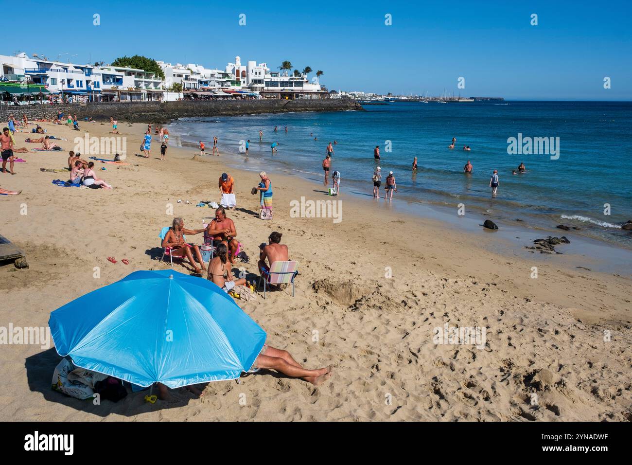 Espagne, Îles Canaries, Lanzarote, Playa Blanca, plage Banque D'Images