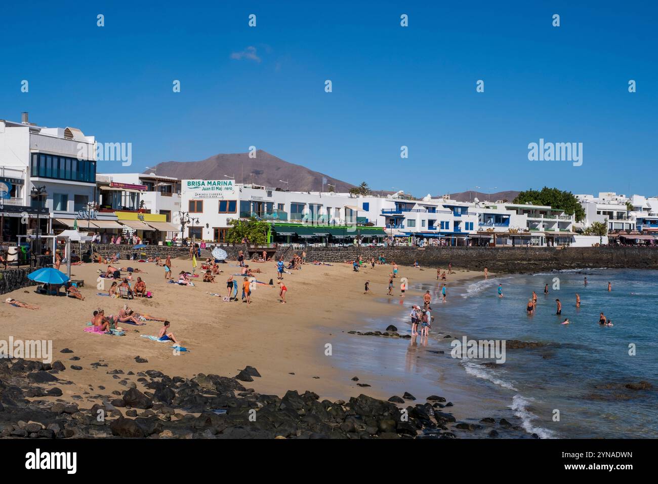 Espagne, Îles Canaries, Lanzarote, Playa Blanca, plage Banque D'Images