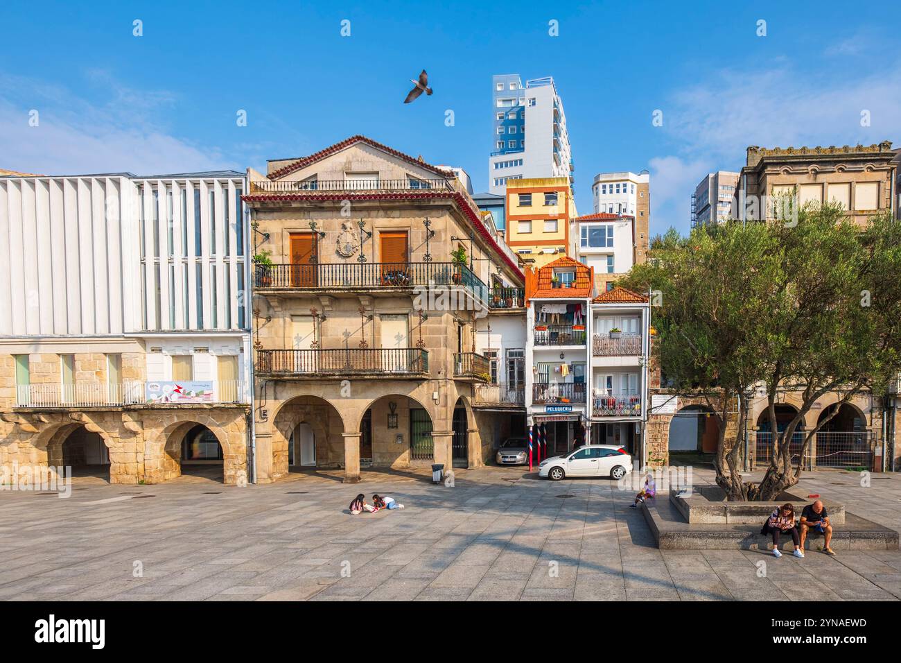 Espagne, Galice, Vigo, centre historique, Praza Ribeira do Berbés, ancien quartier des pêcheurs Banque D'Images