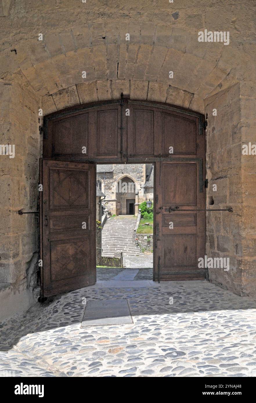 France, Aveyron, Estaing, Château d'Estaing du XVe siècle appartenant à l'ancien Président Valery Giscard d'Estaing Banque D'Images