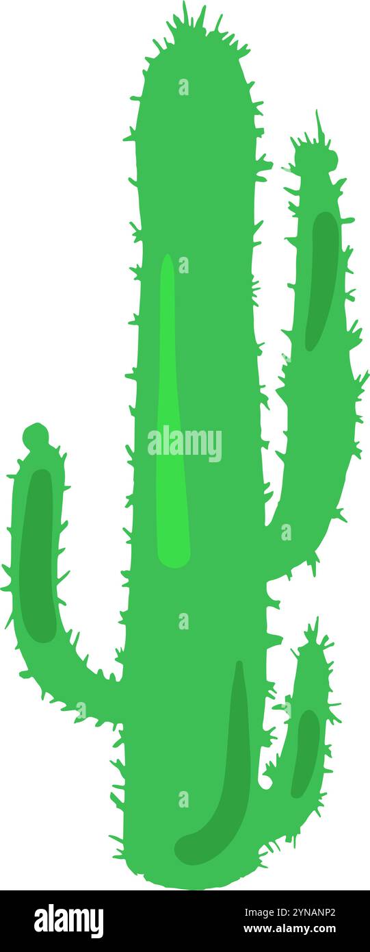 Plantes de cactus du désert géantes succulentes. Élément de vacances hispaniques Cinco de Mayo. Icône des fêtes mexicaines. Élément vectoriel de dessin animé simple isolé sur blanc Illustration de Vecteur