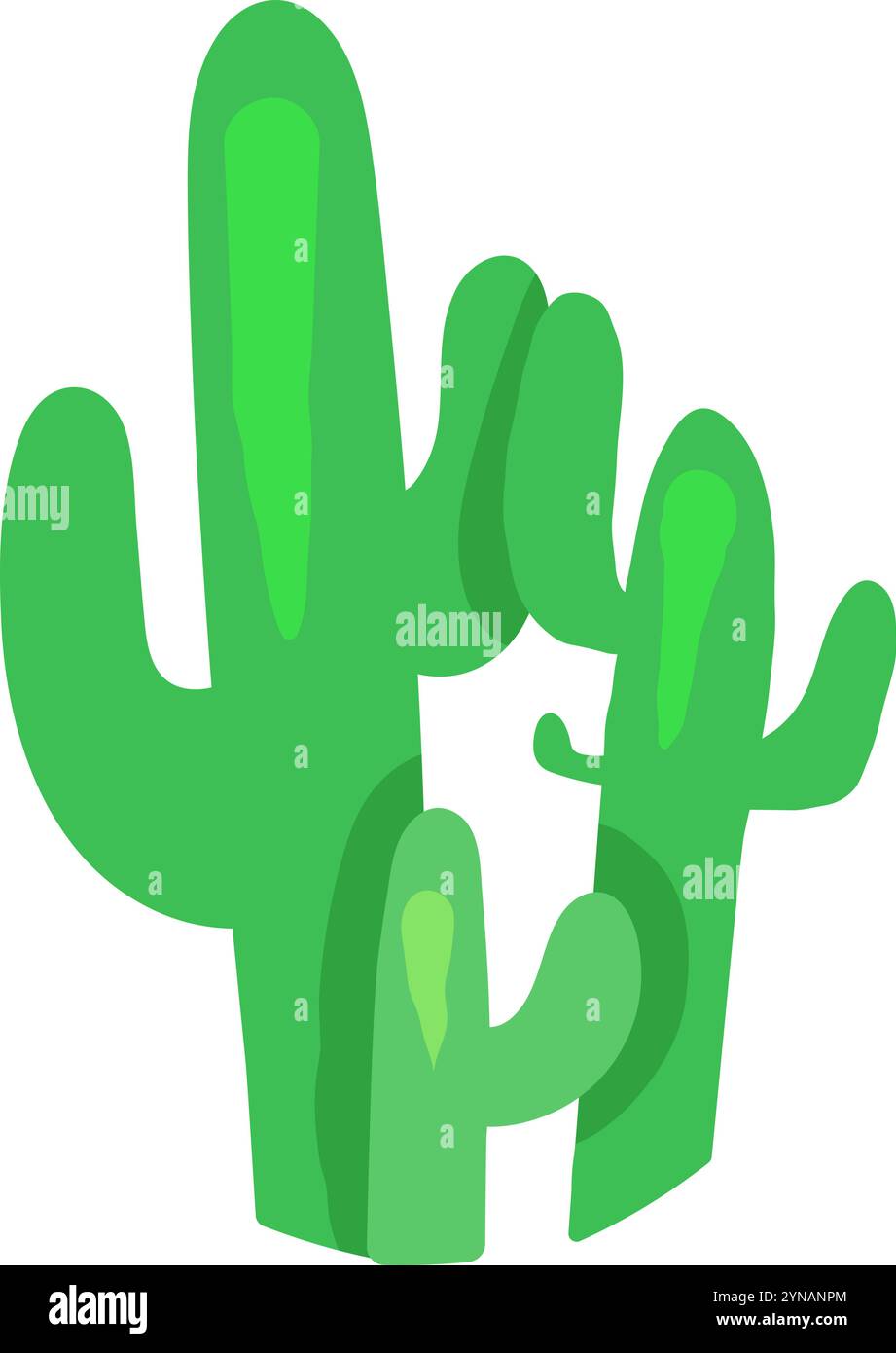 Plantes de cactus du désert géantes succulentes. Élément de vacances hispaniques Cinco de Mayo. Icône des fêtes mexicaines. Élément vectoriel de dessin animé simple isolé sur blanc Illustration de Vecteur