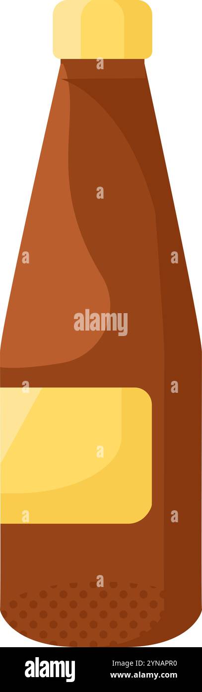 Vector bouteille en verre ambré pour la bière, cidre dans un style plat lumineux. Emballage de l'approvisionnement alimentaire, stockage et symbole de livraison. L'icône convient pour le Web Illustration de Vecteur