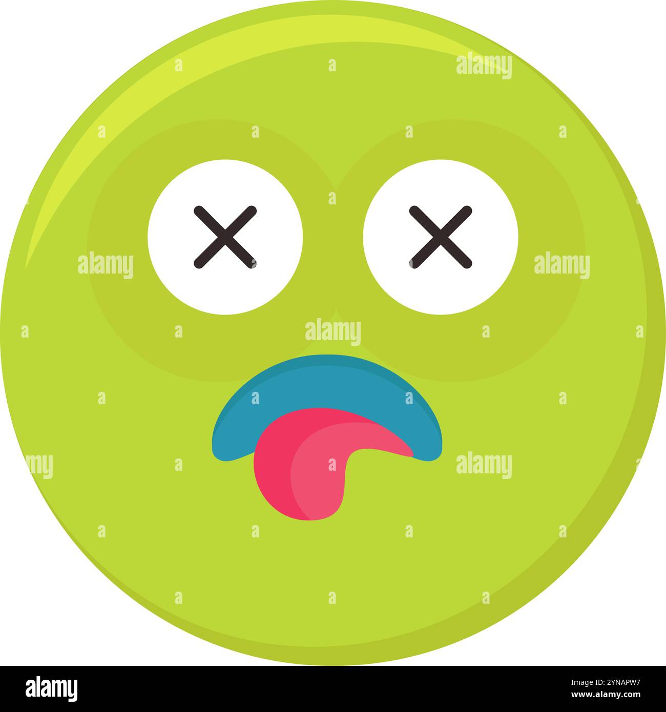 Triste, malheureux emoji expression faciale larmes, pleurs, icône émoticône déprimée. Smiley vectoriel coloré. Autocollant mignon, personnage d'humeur des médias sociaux, emo Illustration de Vecteur