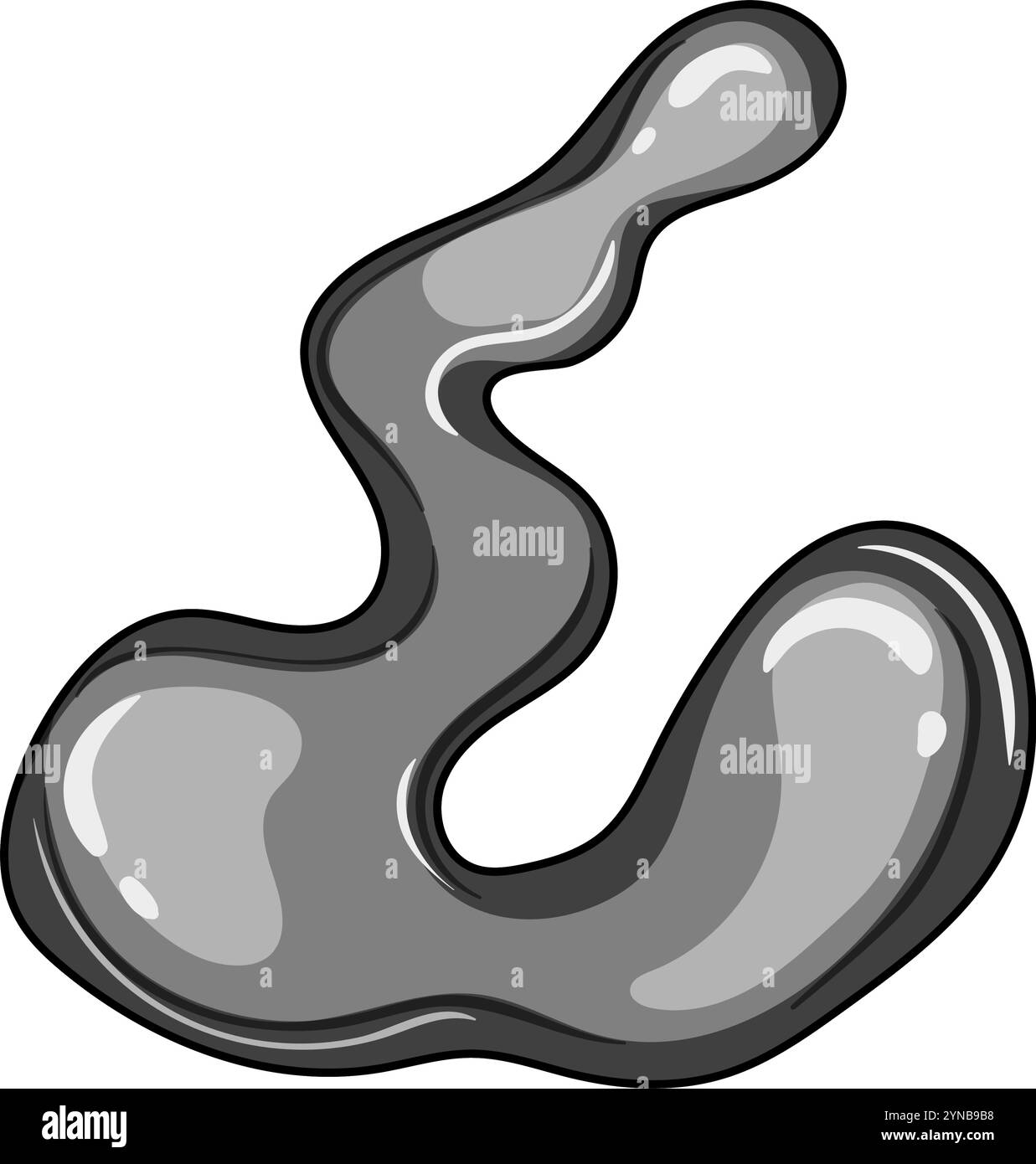 illustration vectorielle de dessins animés de formes liquides en métal de gallium Illustration de Vecteur