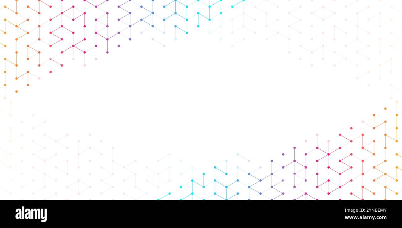 Conception de soins de santé ou de fond médical. Concept d'innovation en soins de santé. Bannière Web horizontale d'en-tête. Fond géométrique abstrait avec hexagone Banque D'Images