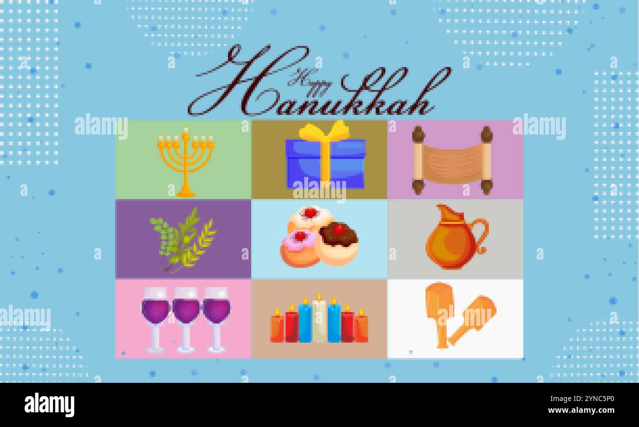 Illustration de Happy Hanukkah, fond de salutations de festival de vacances juives Illustration de Vecteur