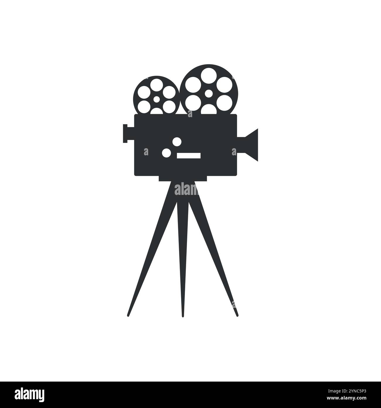 Silhouette d'icône de caméra de film rétro isolée sur fond blanc. Concept de film. Illustration vectorielle Illustration de Vecteur