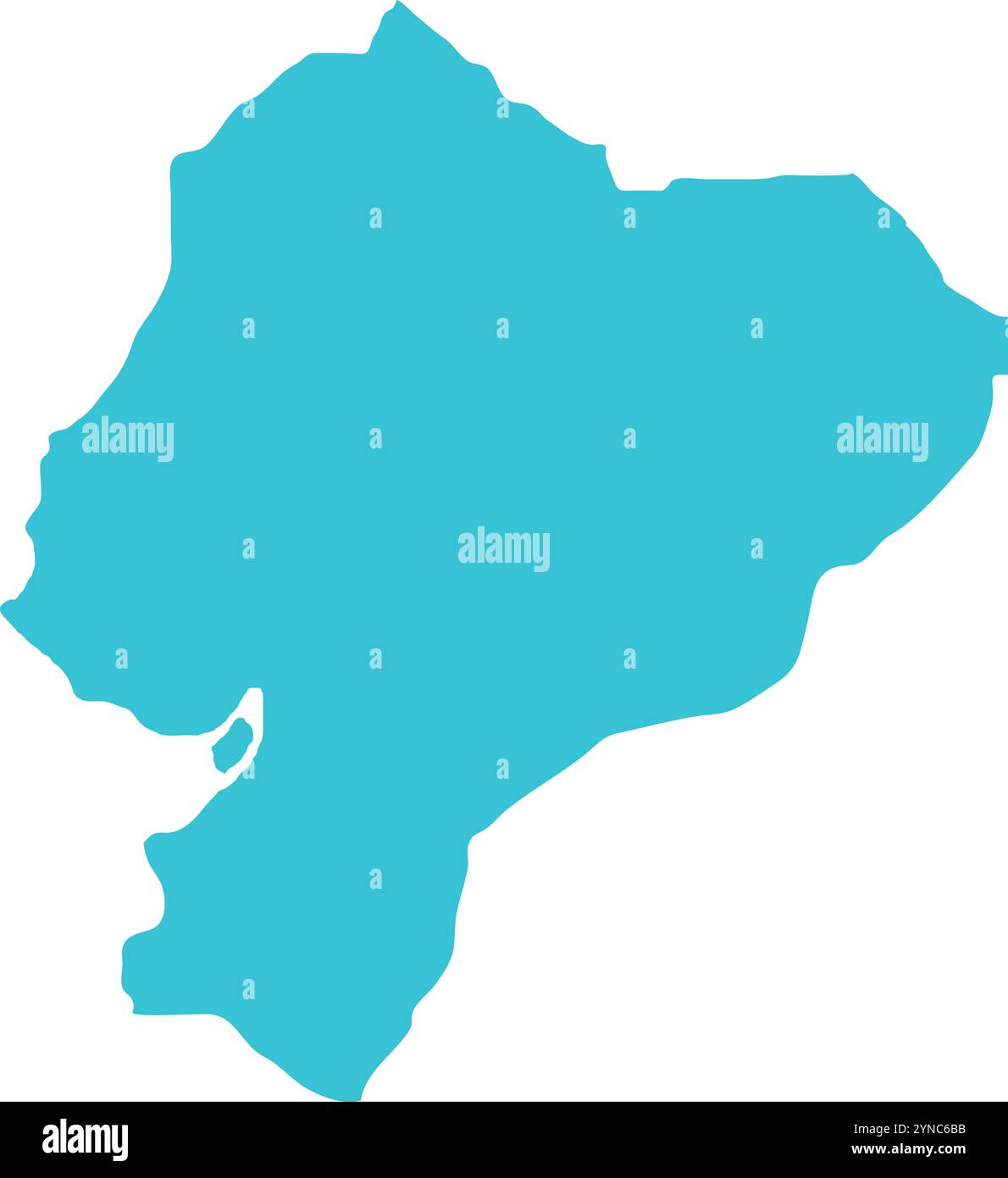 CARTE DE l'Équateur en bleu, carte du pays, Équateur, carte frontière, frontière de l'Équateur, carte géographique Illustration de Vecteur