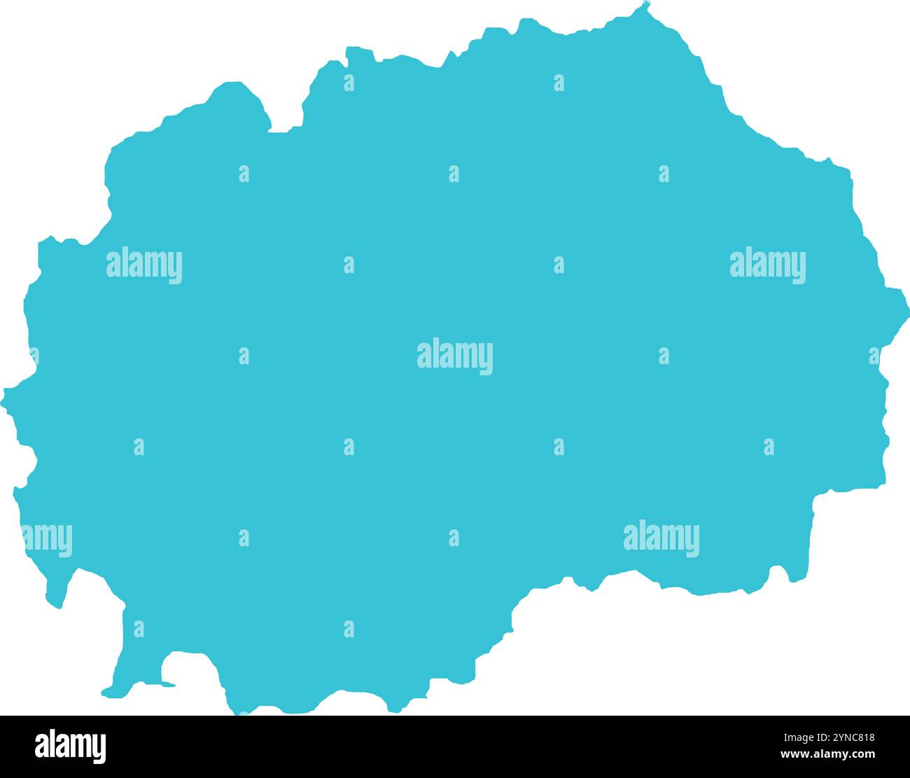 CARTE Macédoine du Nord en bleu, carte pays, Macédoine du Nord, carte frontière, ligne frontière de la Macédoine du Nord, carte géographique Illustration de Vecteur