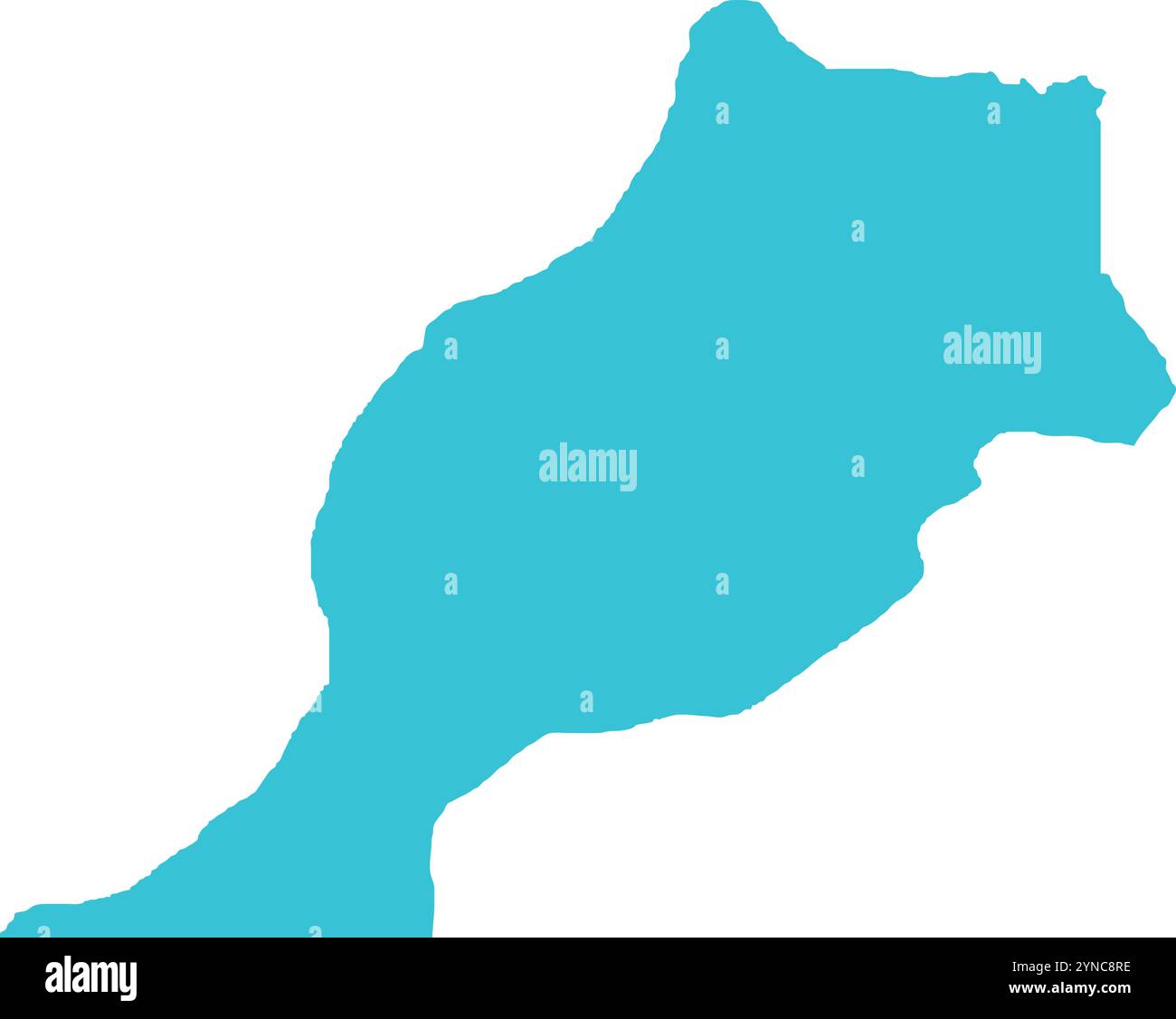CARTE du Maroc en bleu, carte du pays, Maroc, carte frontière, ligne frontière du Maroc, carte géographique Illustration de Vecteur