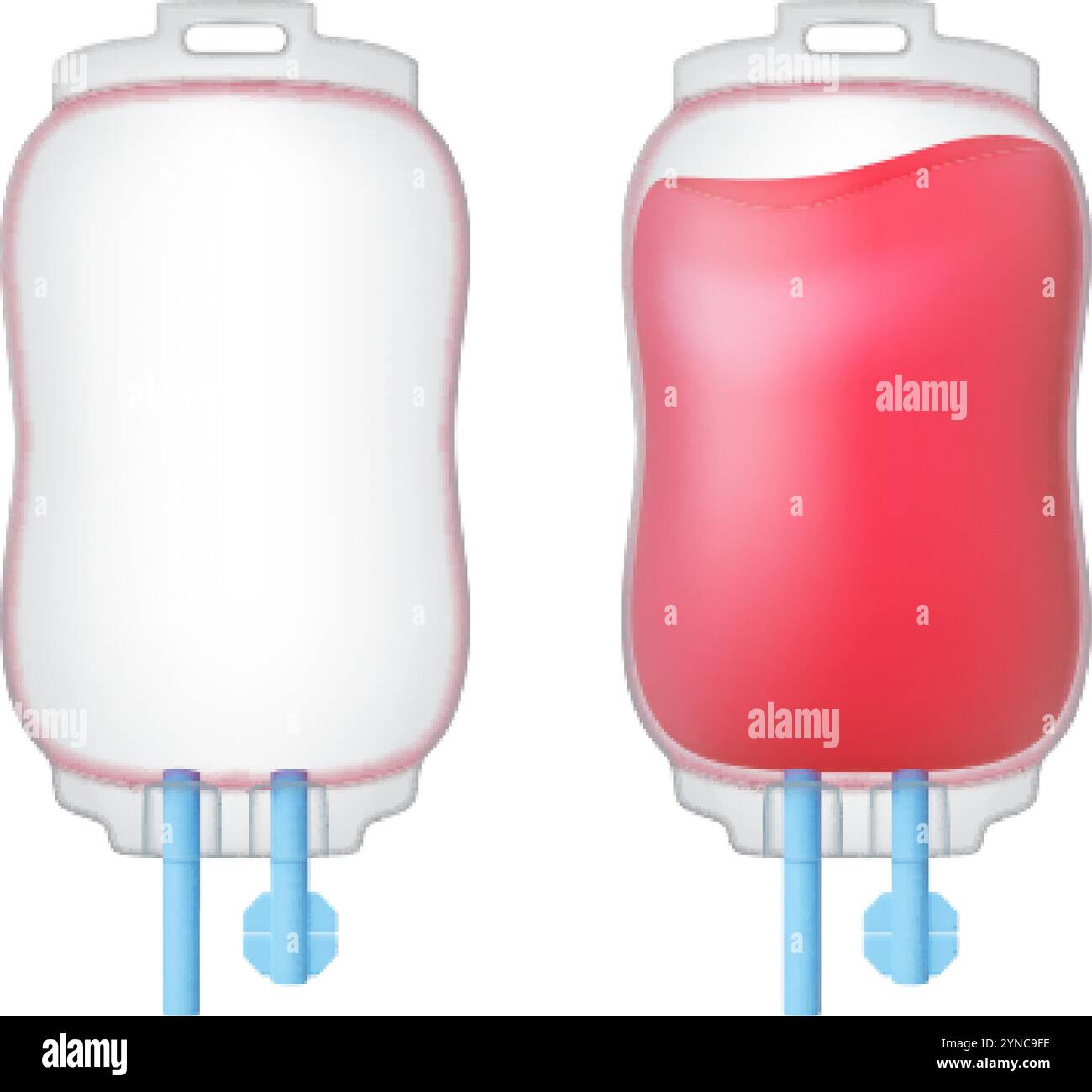 Poche de sang pour transfusion. Eléments médicaux 3d pour chirurgie, ambulance, paramédics, réanimation. Assistance d'urgence aux blessés, élément vecteur Illustration de Vecteur