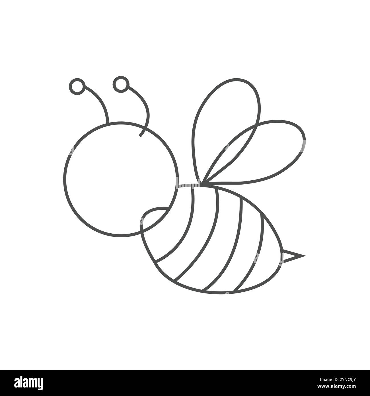 Modèle de conception de logo Honey Bee avec illustration vectorielle. Symbole d'icône d'abeille de miel volant en ligne, plat et style de couleur. Illustration vectorielle. Illustration de Vecteur