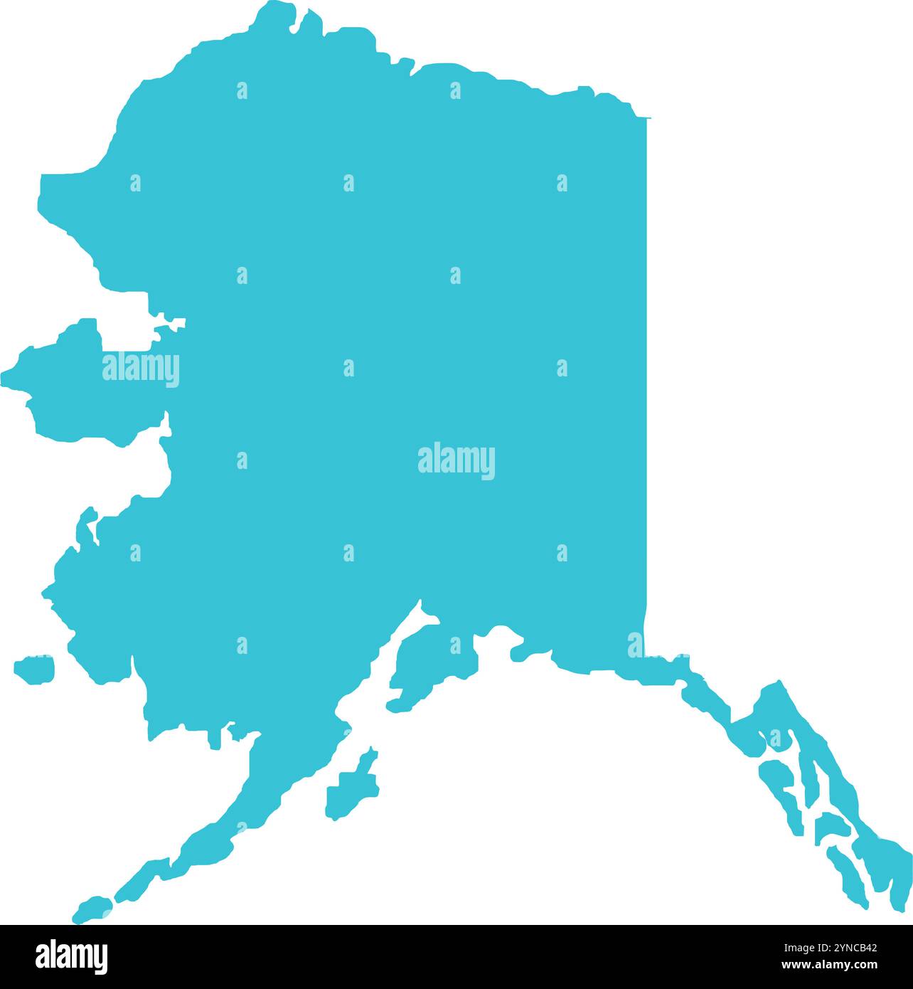 CARTE Alaska en bleu, carte pays, Alaska, carte frontière, frontière de l'Alaska, carte géographique Illustration de Vecteur