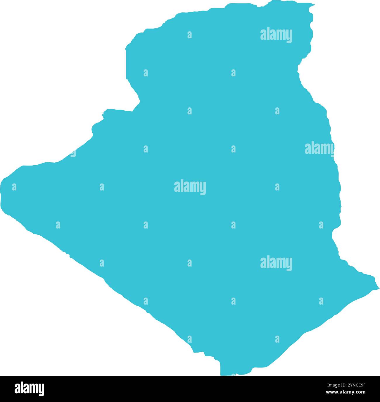 CARTE Algérie en bleu, carte pays, Algérie, carte frontière, frontière de l'Algérie, carte géographique Illustration de Vecteur