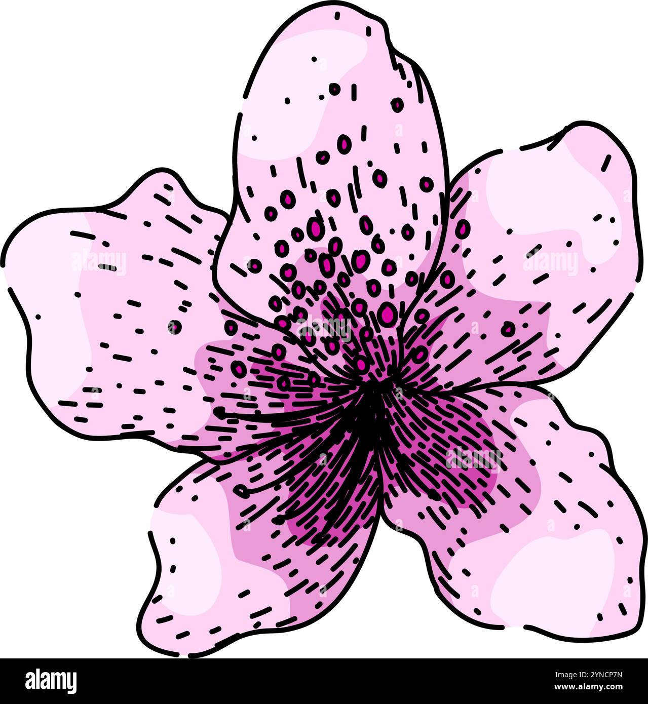 rhododendron azalée esquisse vecteur dessiné à la main Illustration de Vecteur