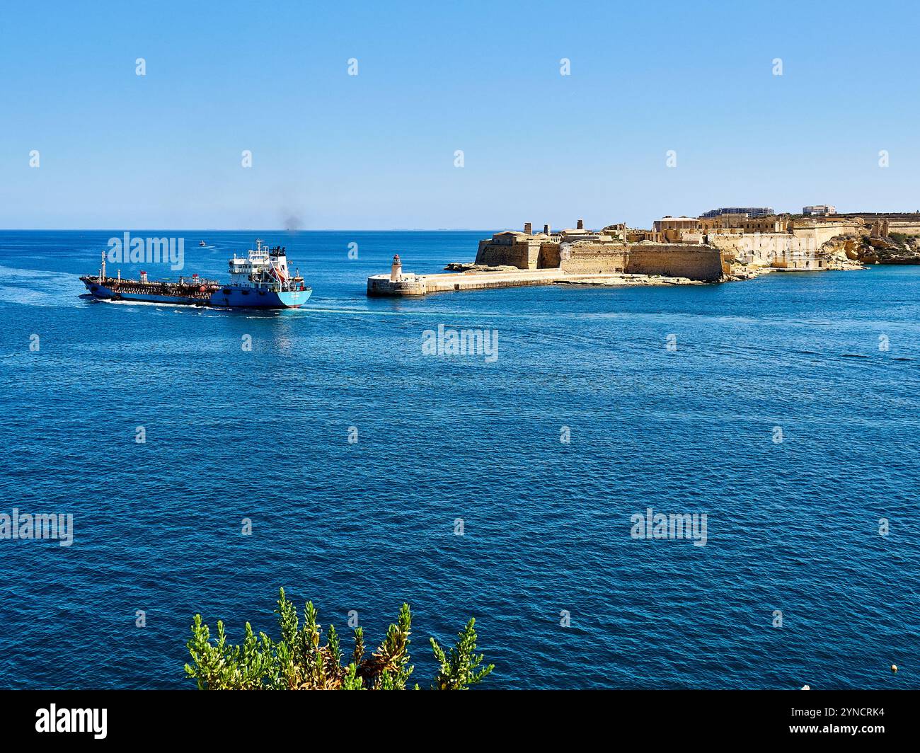 Une vue de Ricasoli East Breakwater, Valletta Malte Banque D'Images