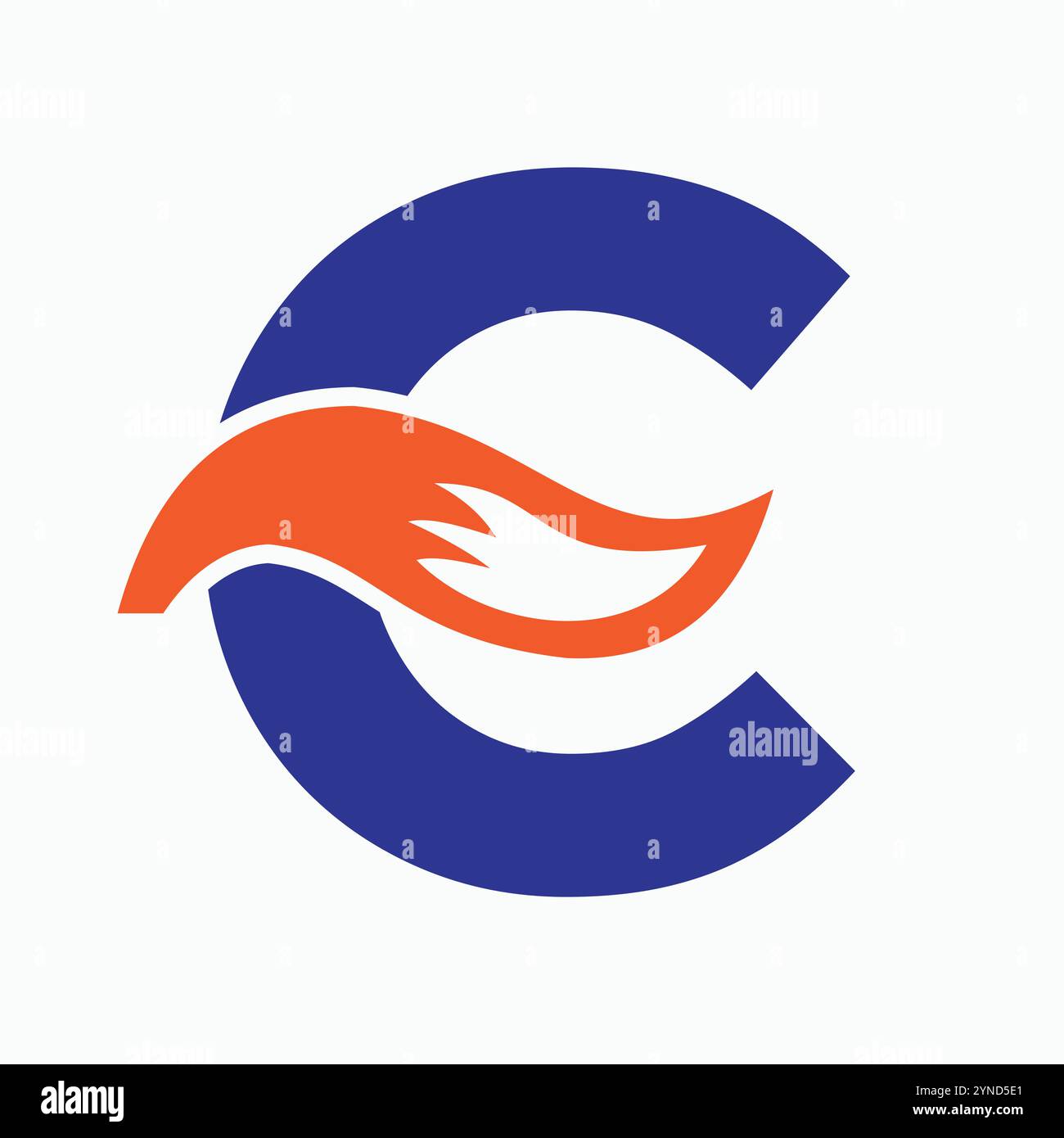 Lettre initiale C logo Fox Design concept avec symbole Fox Tail Illustration de Vecteur