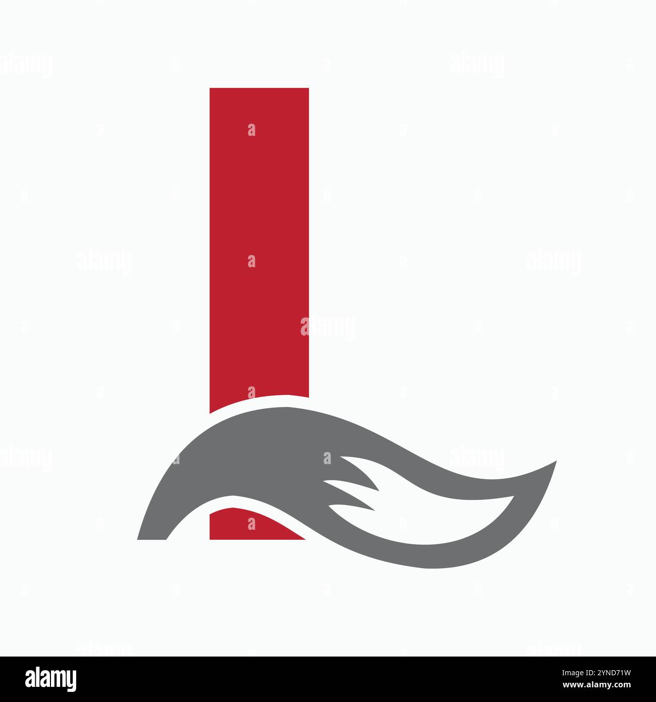 Lettre initiale l Fox logo Design concept avec Fox Tail Symbol Illustration de Vecteur