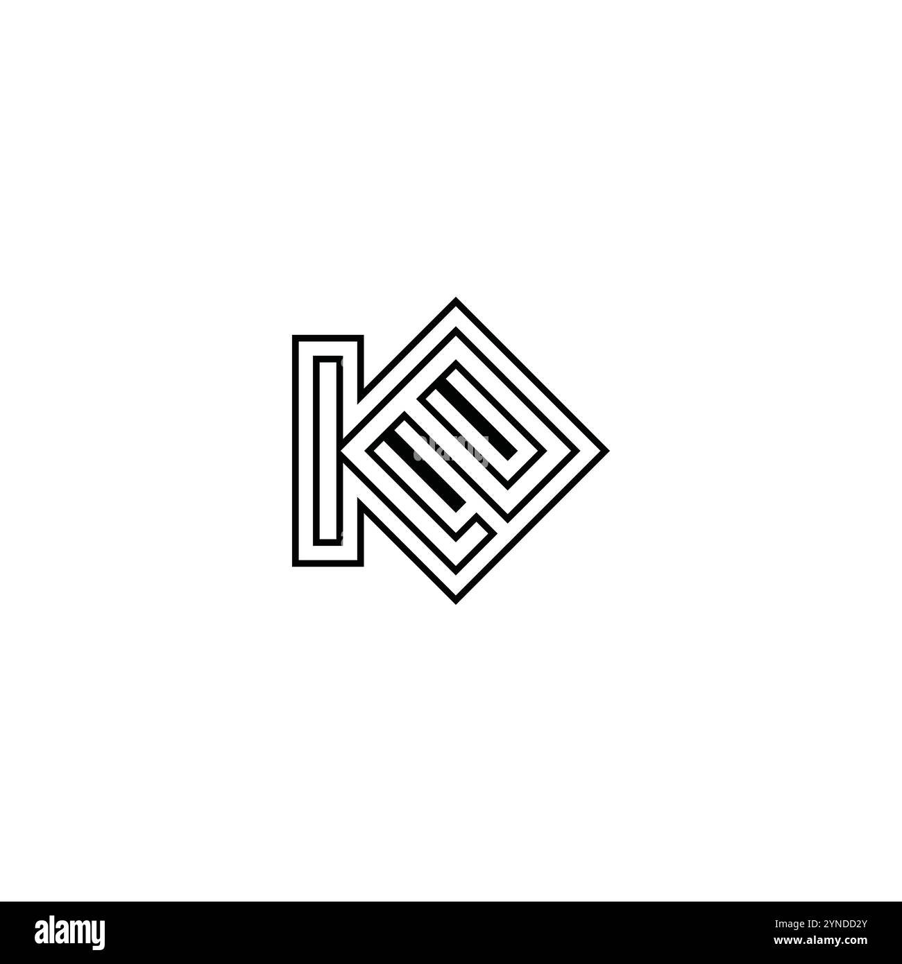 EK, KE, E ET K Abstract lettre monogramme initiale lettre alphabet design logo Illustration de Vecteur