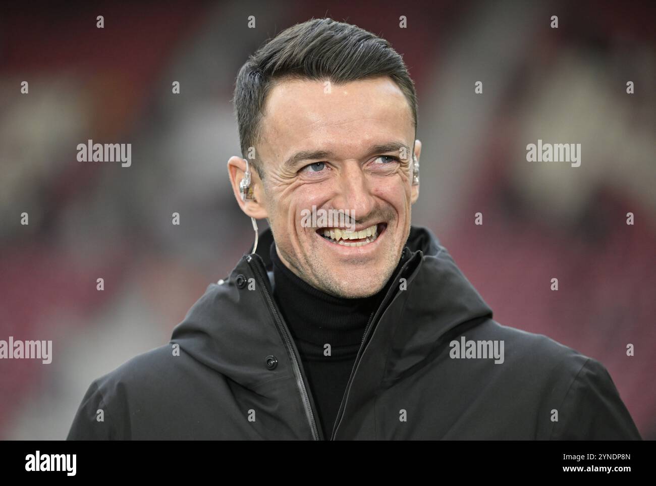 Directeur sportif Christian Gentner VfB Stuttgart, portrait, sourires, MHPArena, MHP Arena Stuttgart, Bade-Wuertemberg, Allemagne, Europe Banque D'Images