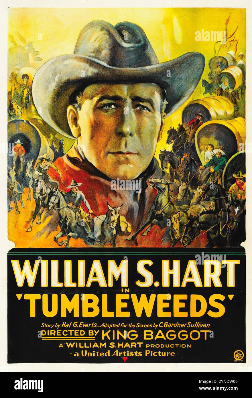 Tumbleweeds, réalisé par King Baggot - William S. Hart Western (son dernier film) 1925 Banque D'Images