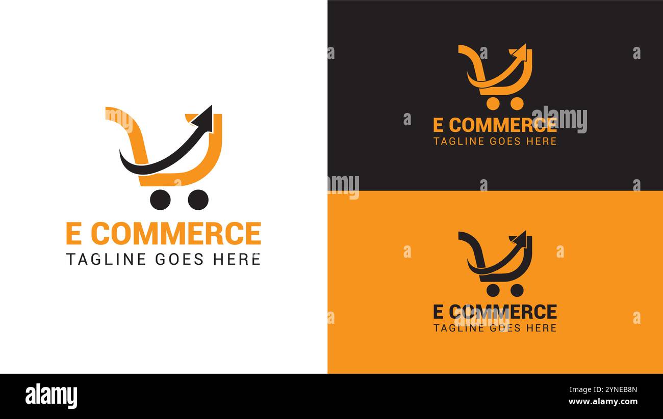 E commerce logo, logo marketing, logo d'entreprise créatif Illustration de Vecteur